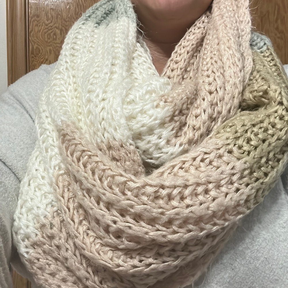 Multi Color Knit Circle Scarf